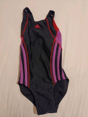 Adidas swimsuit used, one-piece with crisscross back, 116cm