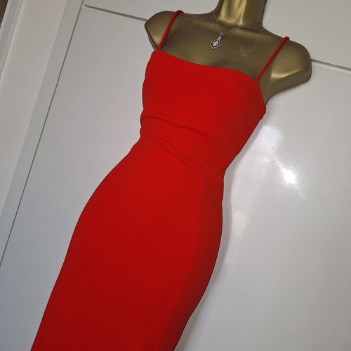 Zara red stretchy dress new with tags size medium with slit