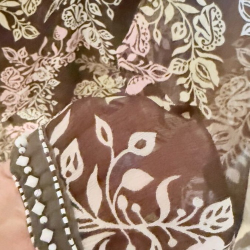 Achilleas Accessories floral transparent tunic used, V-neck, beachwear