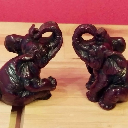 Elephant figurines used, Feng Suei, pair, 5cm