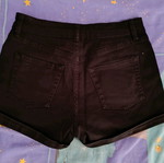 High-waisted Terranova black denim shorts used