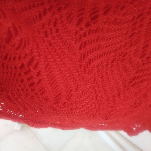 Cotton dress, knitted red, lined