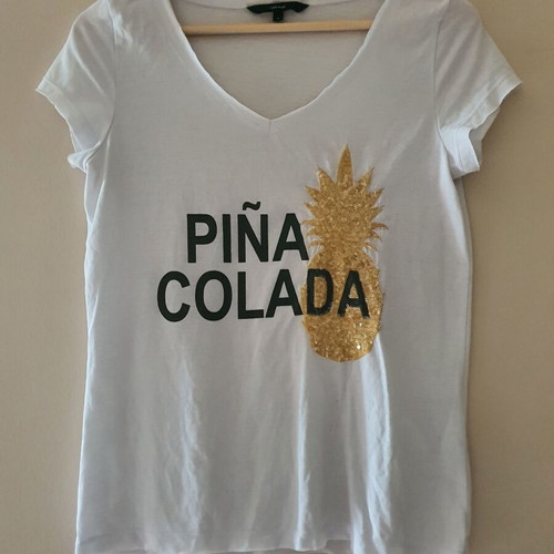Vero Moda white T-shirt Piña Colada with sequins size S like new