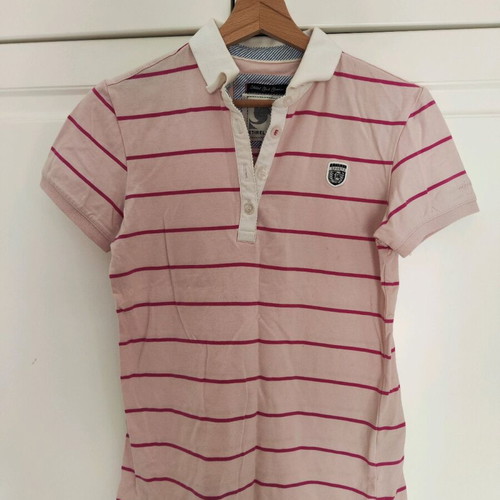 Sporty women's striped t-shirt Medium like new, pink