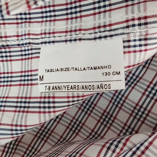 Benetton checked shirt for boy 7-8 years like new, cotton