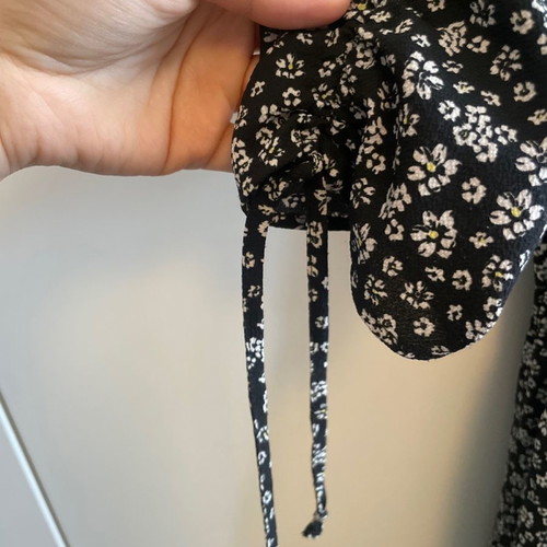 Floral dress with ruching and ties, one size