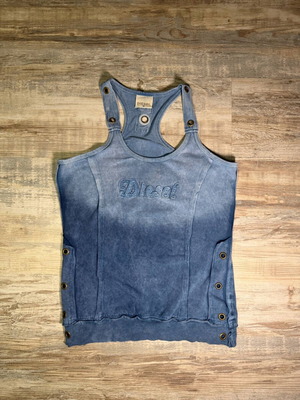 Diesel Logo Tank Top Blue Acid Wash, Size M