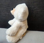 MiniFeet teddy bear, 100% recycled, with label, white