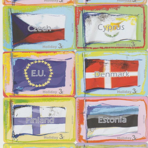 Amimex EU Flags Series Private Phone Cards, 500 print run