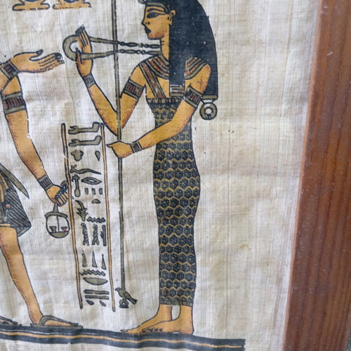 Vintage Egyptian papyrus used in frame 42x33 cm