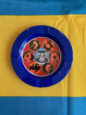 Vintage πούροθήκη Greece μεταχειρισμένη σε μπλε λαμαρίνα