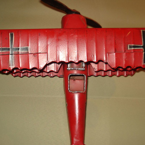 Vintage Metal Decorative Triplane "Red Baron" Fokker Dr.I | Handmade World War I Model