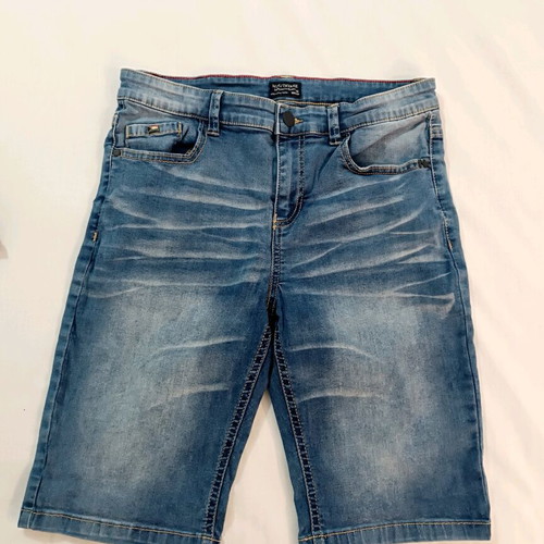 Children's set denim shorts and New College football t-shirt age 14 like new