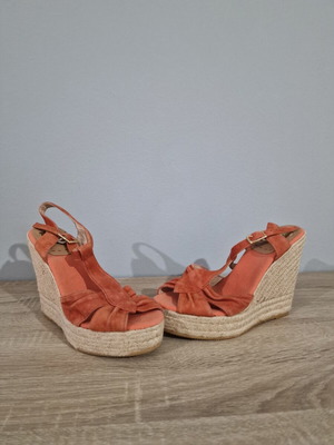 Kanna genuine suede women's wedge platform sandals size 38, like new