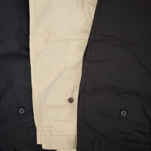 H&M men's pants, size M, beige and dark blue, set of three
