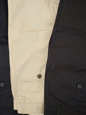 H&M men's pants, size M, beige and dark blue, set of three