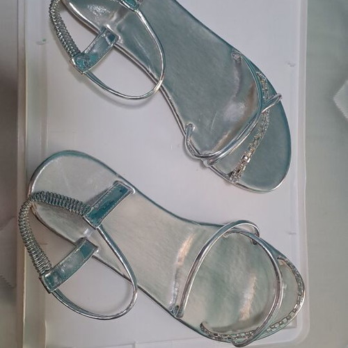 Silver sandals size 41, slip-on