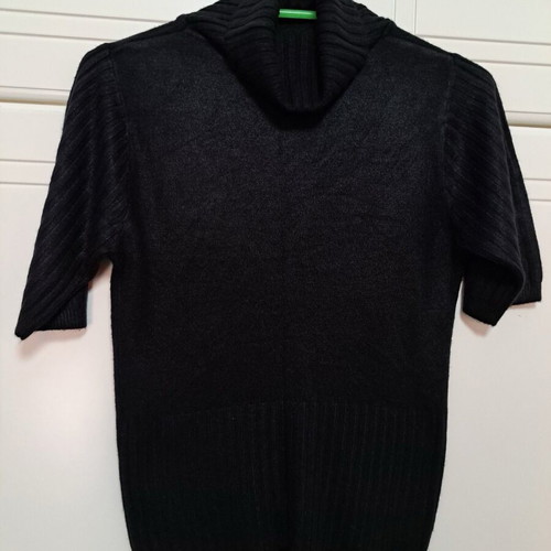 Pullover with short sleeves new, black, size S