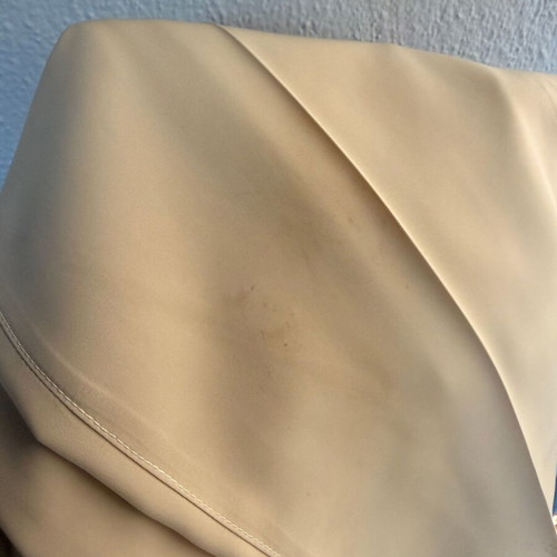 Women's high-waisted pants with pleats used, beige