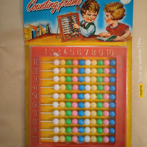 Counting Frame 100 Beads from the '80s new, 4 colors
