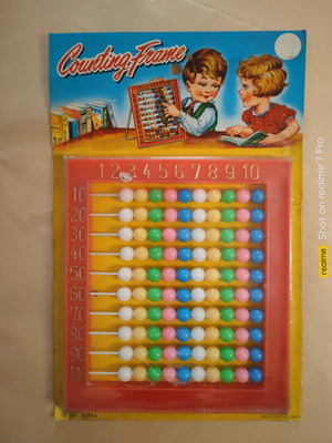 Counting Frame 100 Beads from the '80s new, 4 colors