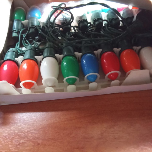 Vintage Christmas incandescent lights set used, 1990s