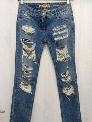 Relish regular jeans with rips like new, blue, size M