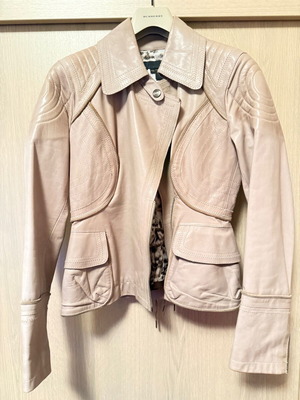 Leather jacket Roberto Cavalli used, size small, beige