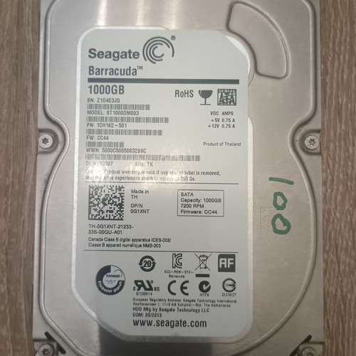 Seagate Barracuda 1TB hard drive like new, fully tested