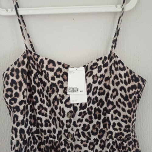 Linen midi leopard dress H&M new, size 44