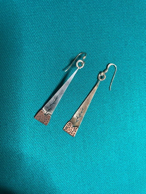 Silver earrings with tree design new, 925 silver