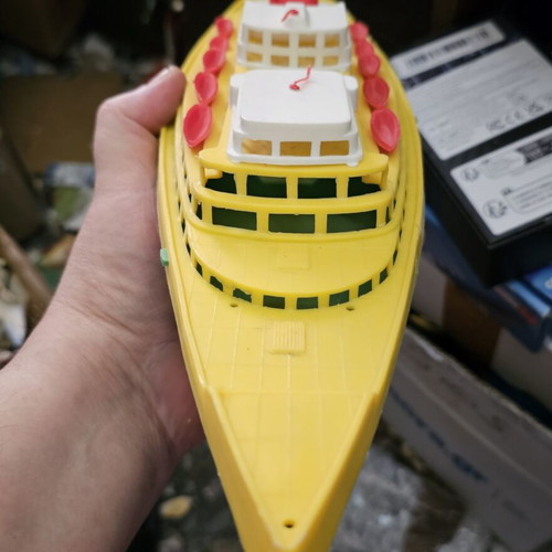 Plastic Cruise Ship Toy used, rare Greek 70s