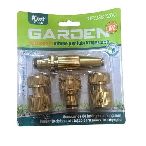 Set of brass sprinkler, connectors and fittings 4 pieces new