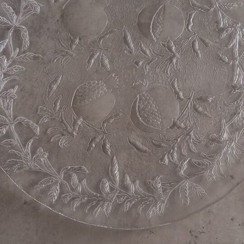Large Glass Plate 38cm "Pomegranate" - Symbol of Luck & Abundance