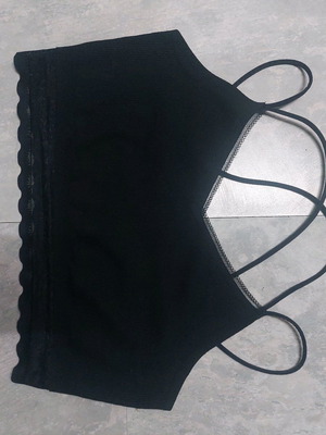 Black bustier like new with crossed straps