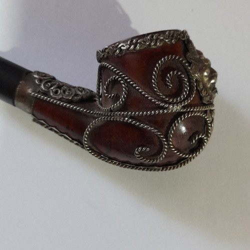 Pipe used with silver decoration
