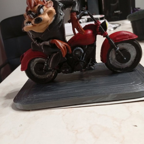 Taz Looney Tunes figure on motorcycle, new
