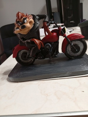 Taz Looney Tunes figure on motorcycle, new