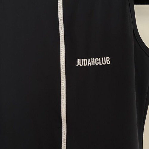 Judah Club Black Sleeveless Jumpsuit with White Zip Front like new, Size M/L