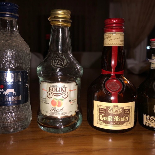 Alcoholic miniatures used, pack of 4, 1991, empty