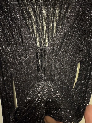Mango crochet-style cardigan like new, black and silver