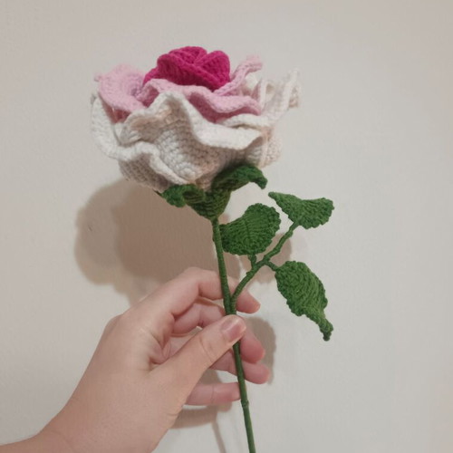 Knitted Rose New Handmade Large Decorative