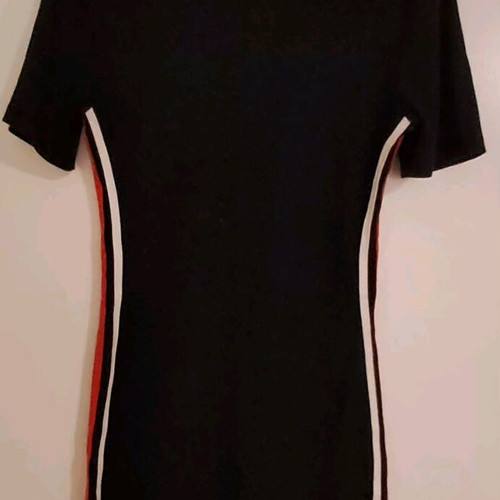 H&M slim mini dress with side stripes like new, black size M