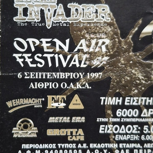 Open Air Festival 1997 ticket used, Metal Invader OAKA