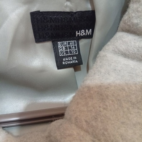 H&M coat size 40 like new, grey cashmere wool