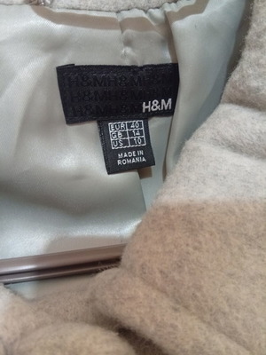 H&M coat size 40 like new, grey cashmere wool