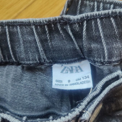 Zara jeans for boy 9 years like new, size 134 cm, black and grey