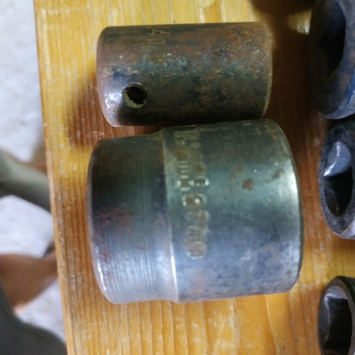 Socket wrench bits used, various sizes