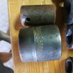 Socket wrench bits used, various sizes