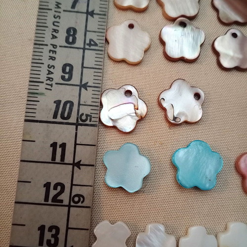 Mother of pearl pieces set of 55 for crafts and jewelry making